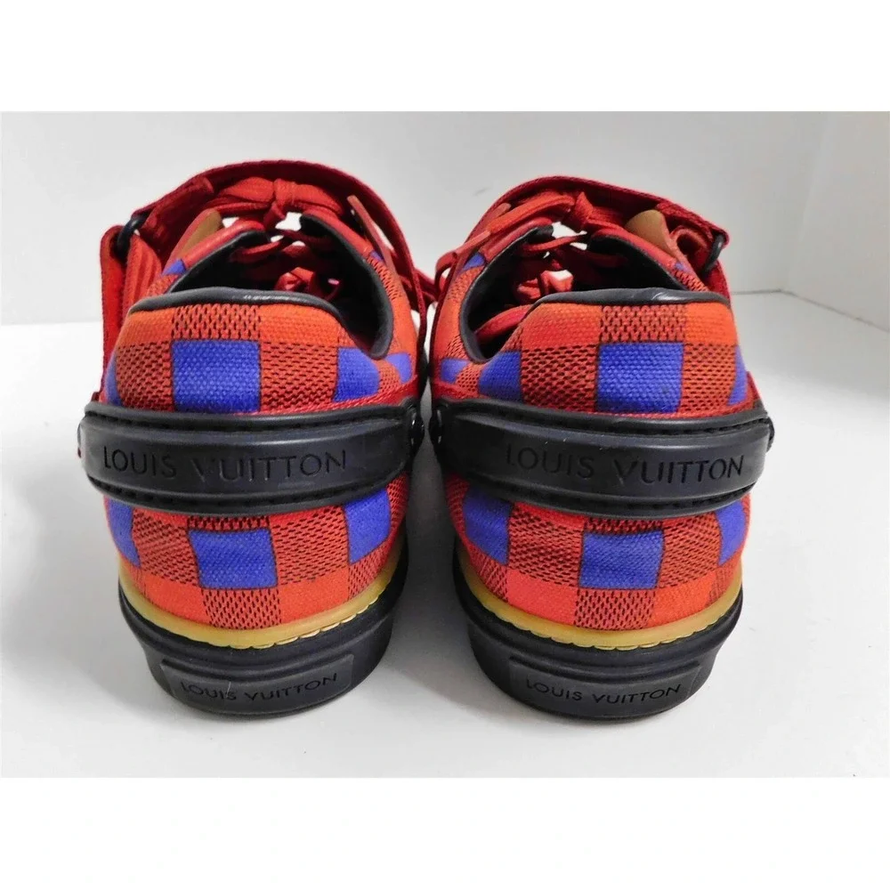 Louis Vuitton Masai Runway Damier Red Blue Checker Sneakers sz 6 - Picture 5 of 9